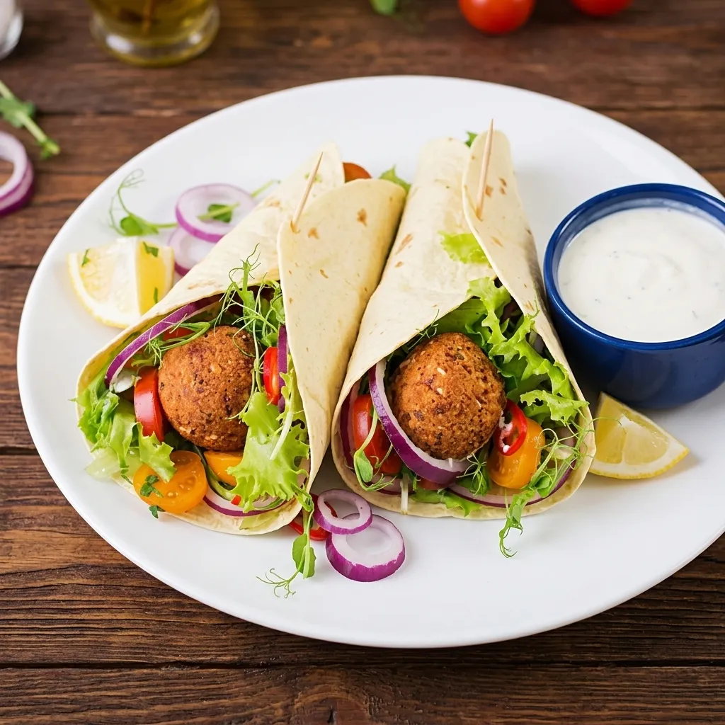 Vegetarian falafel wrap with tahini sauce – Aida's Donair, Calgary SE